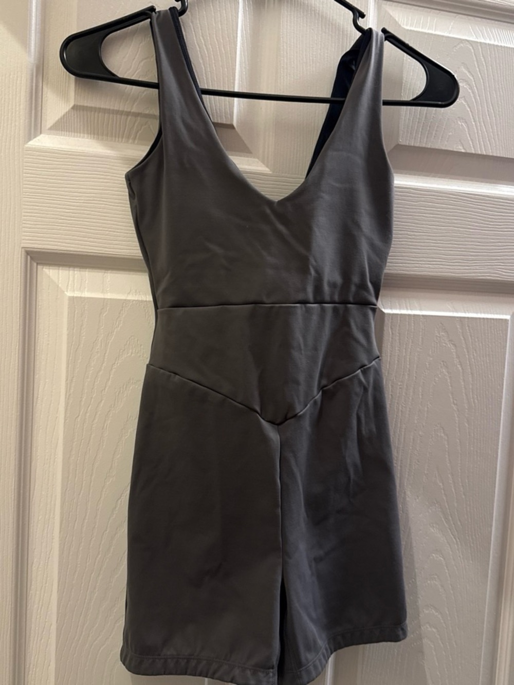 Varley Charcoal Gray V-Neck Romper